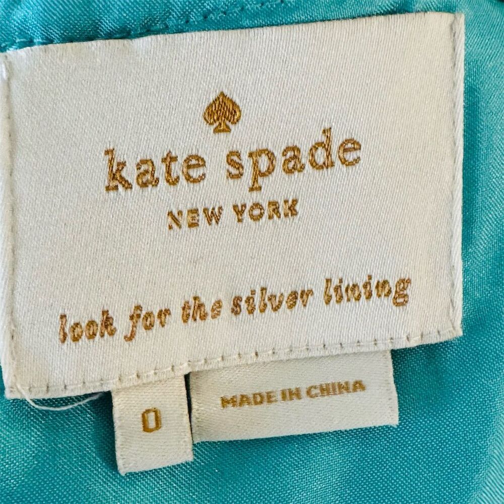 Kate Spade Terri Boucle Aqua Tweed Sheath Dress Size 0 Sleeveless Spring - Picture 7 of 10